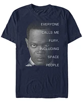 Marvel Men's Captain Nick Fury Big Face Quote, Short Sleeve T-shirt