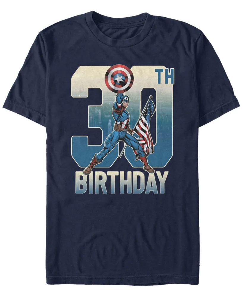 Fifth Sun Men's Marvel Captain America 30th Birthday Short Sleeve T-Shirt
