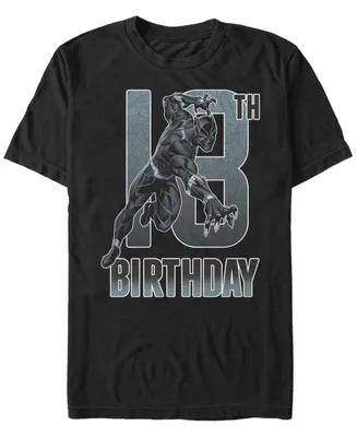 Fifth Sun Men's Marvel Black Panther 18th Birthday Action Pose Short Sleeve T-Shirt