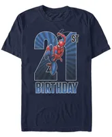 Fifth Sun Men's Marvel Spider-Man Swinging 21st Birthday Short Sleeve T-Shirt