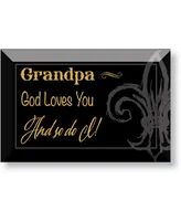 Dexsa Grandpa God Loves You and So Do I Glass Plaque with Easel, 6" x 4"