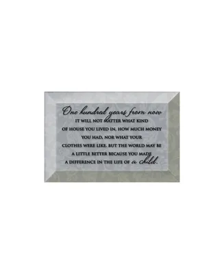 Dexsa One Hundred Years Beveled Glass Plaque with Easel, 4" x 6"