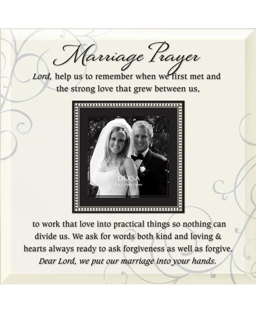 Dexsa Marriage Prayer Beveled Glass Photo Frame with Easel, 12" x 12"