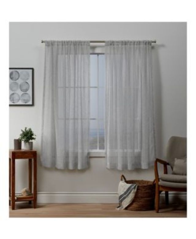 Exclusive Home Itaji Sheer Rod Pocket Top Curtain Panel Pair