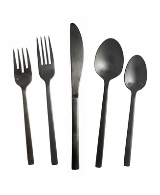 Fortessa Arezzo Brushed Black 20pc Flatware Set