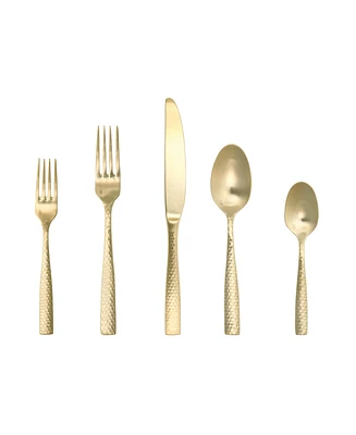 Fortessa Lucca Faceted Brushed Gold 5pc Place Setting