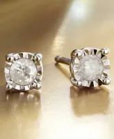Diamond Stud Earrings (1/5 ct. t.w.) Sterling Silver, 14K Gold or Rose over Silver