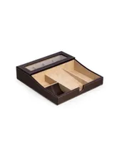 Bey-Berk Valet Tray with Multi-Compartment Storage