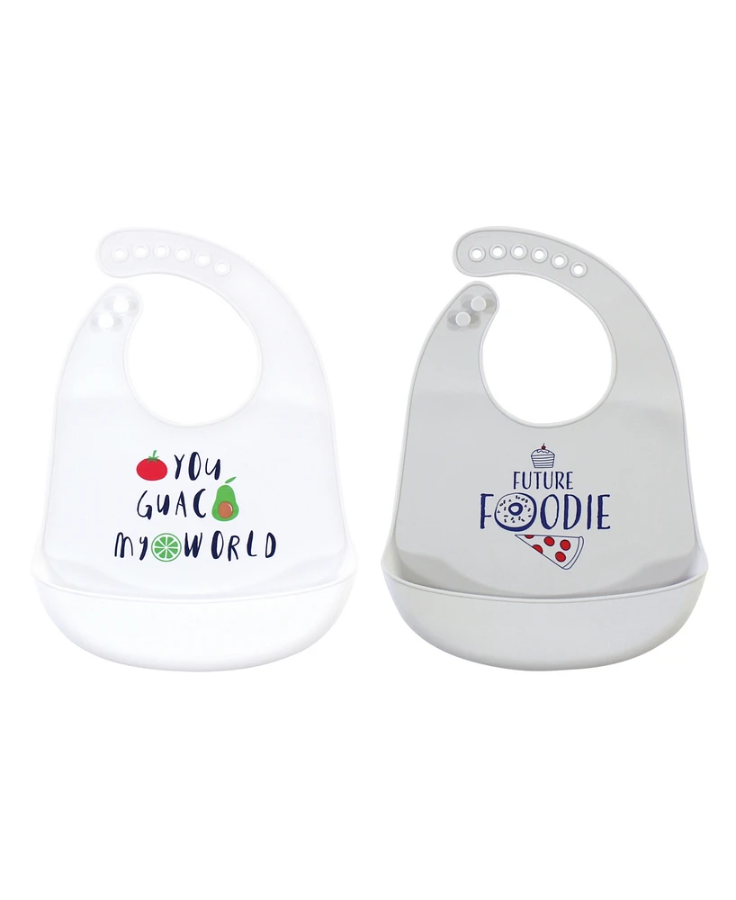 Hudson Baby Silicone Bib 2-Pack