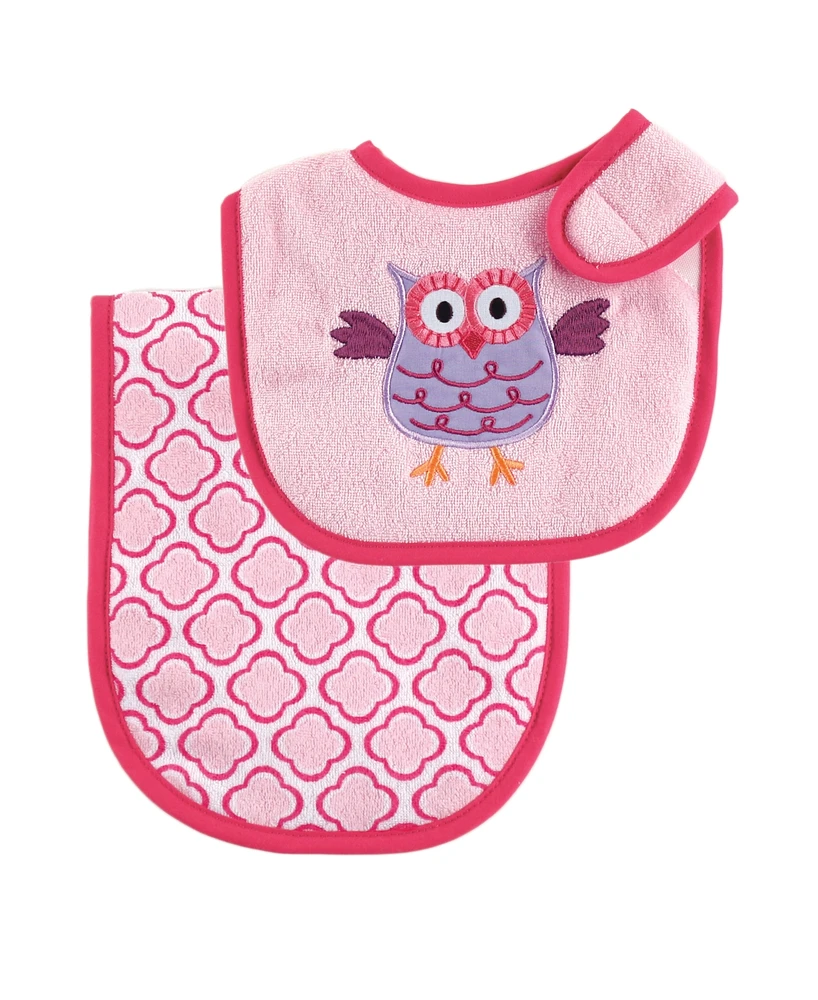 Luvable Friends Baby Boy Bib and Burp Cloth Set 2pc, Blue, One Size