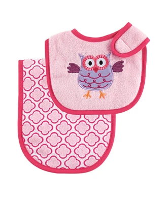 Luvable Friends Baby Boy Bib and Burp Cloth Set 2pc, Blue, One Size