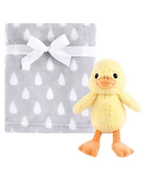 Hudson Baby Infant Plush Blanket with Toy, Yellow Duck, One Size