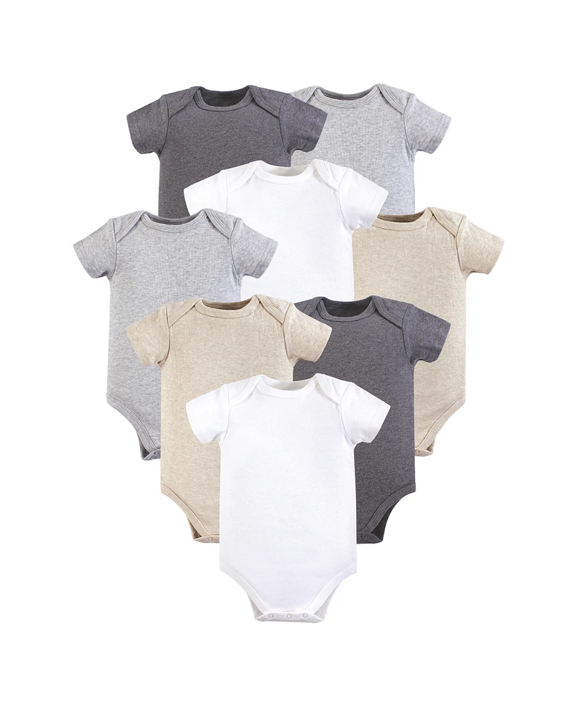Hudson Baby Cotton Bodysuits 8pk, Heather Gray, 18-24 Months