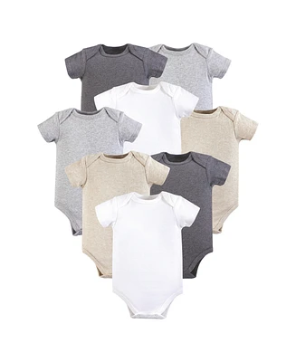 Hudson Baby Cotton Bodysuits 8pk, Heather Gray, 18-24 Months