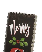 Glitzhome Wooden Black Christmas Porch Sign