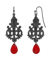 2028 Black-Tone Filigree Earring