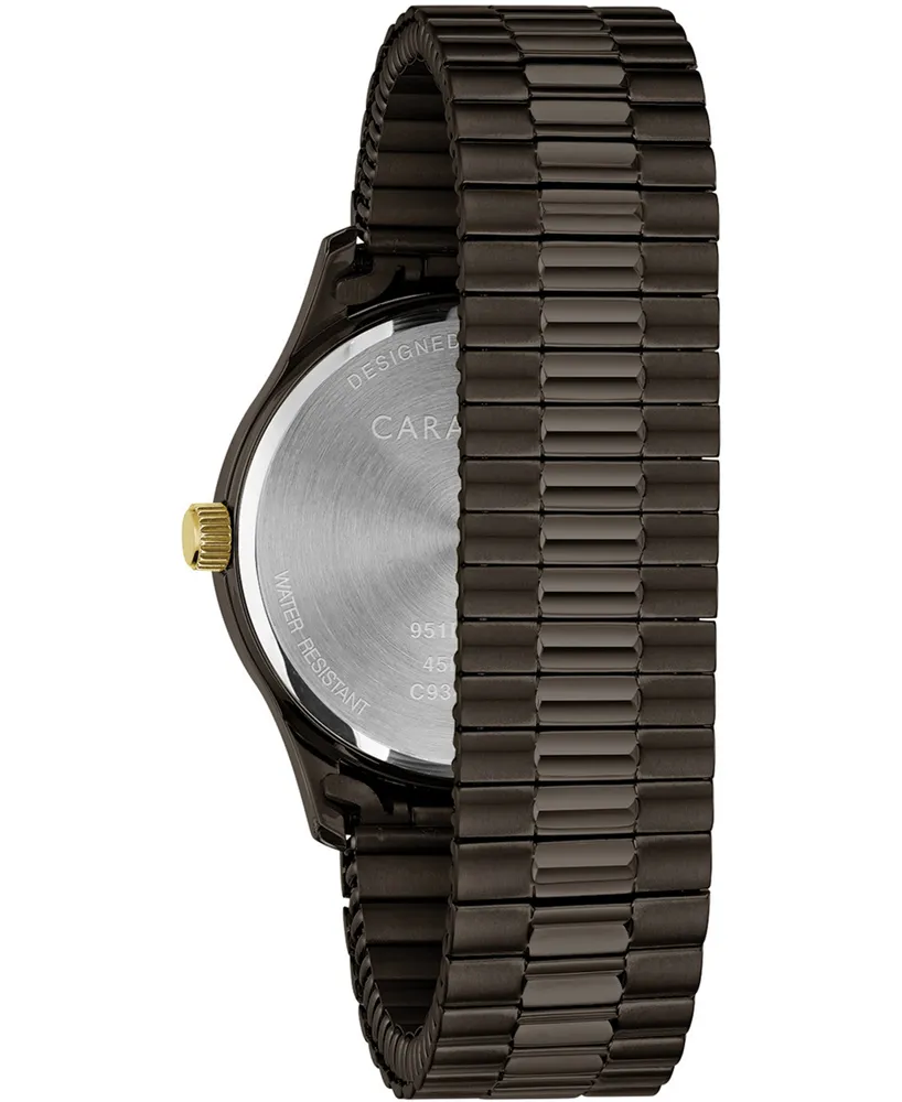 Caravelle Men's Dark Gray Stainless Steel Expansion Bracelet Watch 40mm