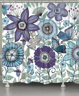 Laural Home Dream Butterfly Garden Shower Curtain