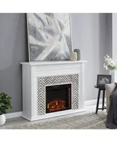 Southern Enterprises Elior Marble Tiled Electric Fireplace