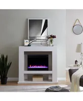 Southern Enterprises Arell Stainless Steel Color Changing Electric Fireplace