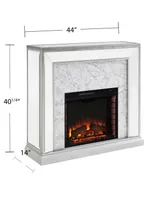 Southern Enterprises Audrey Faux Stone Mirrored Electric Fireplace