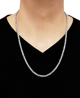 Rope Link 24" Chain Necklace in Sterling Silver