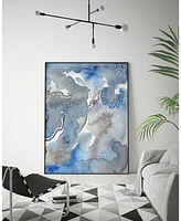 Giant Art 32" x 24" Subtle Blues Ii Art Block Framed Canvas