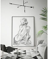 Giant Art 20" x 16" Sitting Pose Ii Art Block Framed Canvas