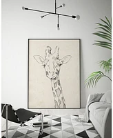 Giant Art 20" x 16" Giraffe Portrait Ii Art Block Framed Canvas