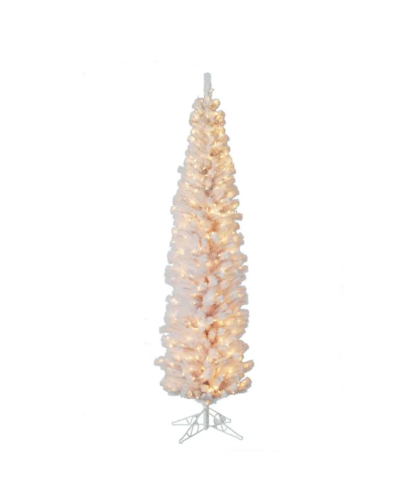 Kurt Adler 7-Foot Pre-Lit White Winchester Pencil Tree