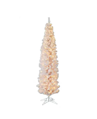 Kurt Adler 7-Foot Pre-Lit White Winchester Pencil Tree