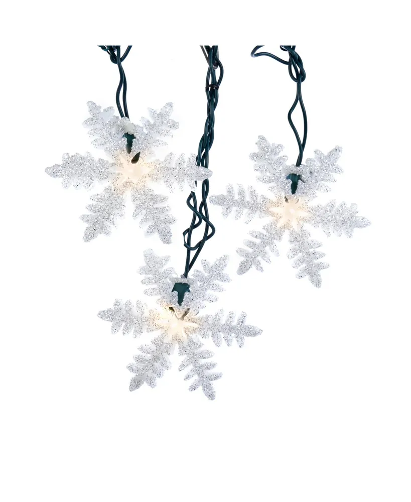 Kurt Adler Ul 10-Light White Snowflake Party Light Set