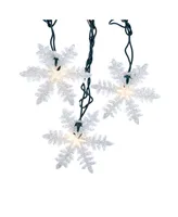 Kurt Adler Ul 10-Light White Snowflake Party Light Set