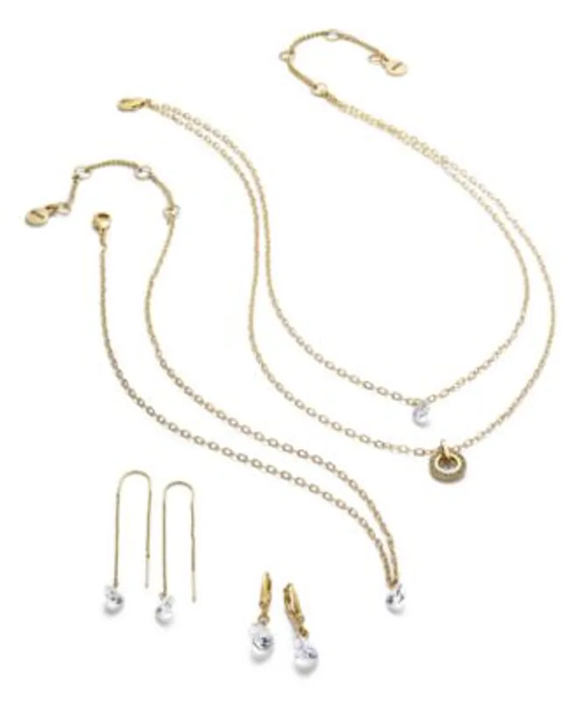Dkny Gold Tone Crystal Jewelry Separates