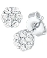 Forever Grown Diamonds Lab Grown Diamond Cluster Stud Earrings (1/4 ct. t.w.) in Sterling Silver