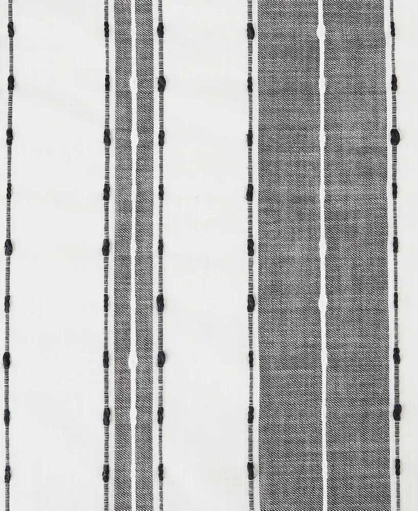 Textured Stripe 52" x 96" Cotton Curtain Panel