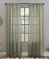 Crushed Texture Anti-Dust Sheer Linen Blend Curtain Panel