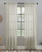 Crushed Texture Anti-Dust Sheer Linen Blend Curtain Panel