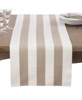 Saro Lifestyle Classic Stripe Design Ribbed Cotton Table Runner