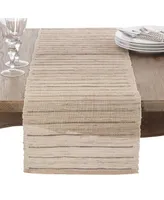 Saro Lifestyle Nubby Texture Stripe Design Woven Table Runner