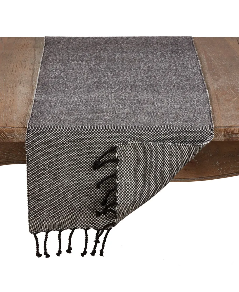 Saro Lifestyle Tasseled Cotton and Jute Runner