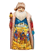 G.DeBrekht Woodcarved and Hand Painted Three Kings Santa Figurine