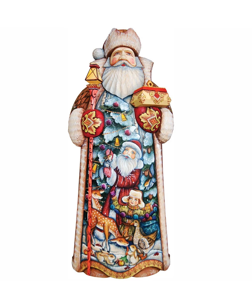 G.DeBrekht Woodcarved and Hand Painted Delight Santa Claus Figurine