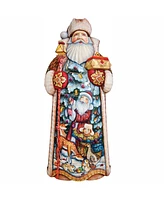 G.DeBrekht Woodcarved and Hand Painted Delight Santa Claus Figurine