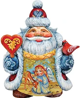 G.DeBrekht Santa with Angel and Deer Figurine