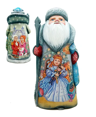 G.DeBrekht Woodcarved and Hand Painted Nutcracker Clara Santa and Hand Painted