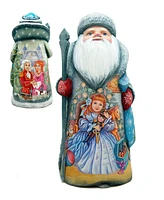 G.DeBrekht Woodcarved and Hand Painted Nutcracker Clara Santa and Hand Painted