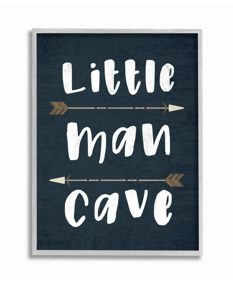 Stupell Industries The Kids Room by Stupell Little Man Cave Arrows Gray Framed Texturized Art, 11" L x 14" H