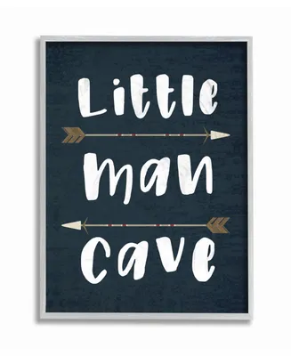 Stupell Industries The Kids Room by Stupell Little Man Cave Arrows Gray Framed Texturized Art, 11" L x 14" H