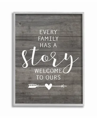 Stupell Industries Every Family Has A Story Gray Framed Texturized Art